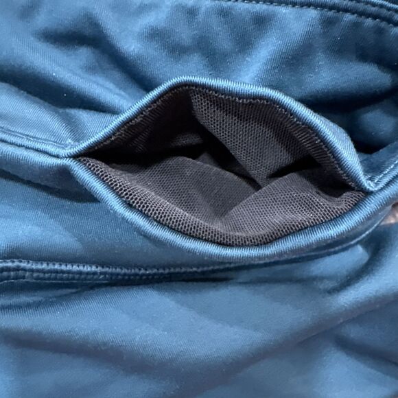 Nike Dri-Fit Athletic Teal Blue Speed Cropped Mesh Legging Pants Women's Size M - Picture 5 of 9